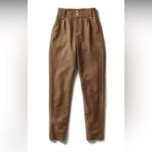 Holland Cooper Wool High Waisted Peg Trousers